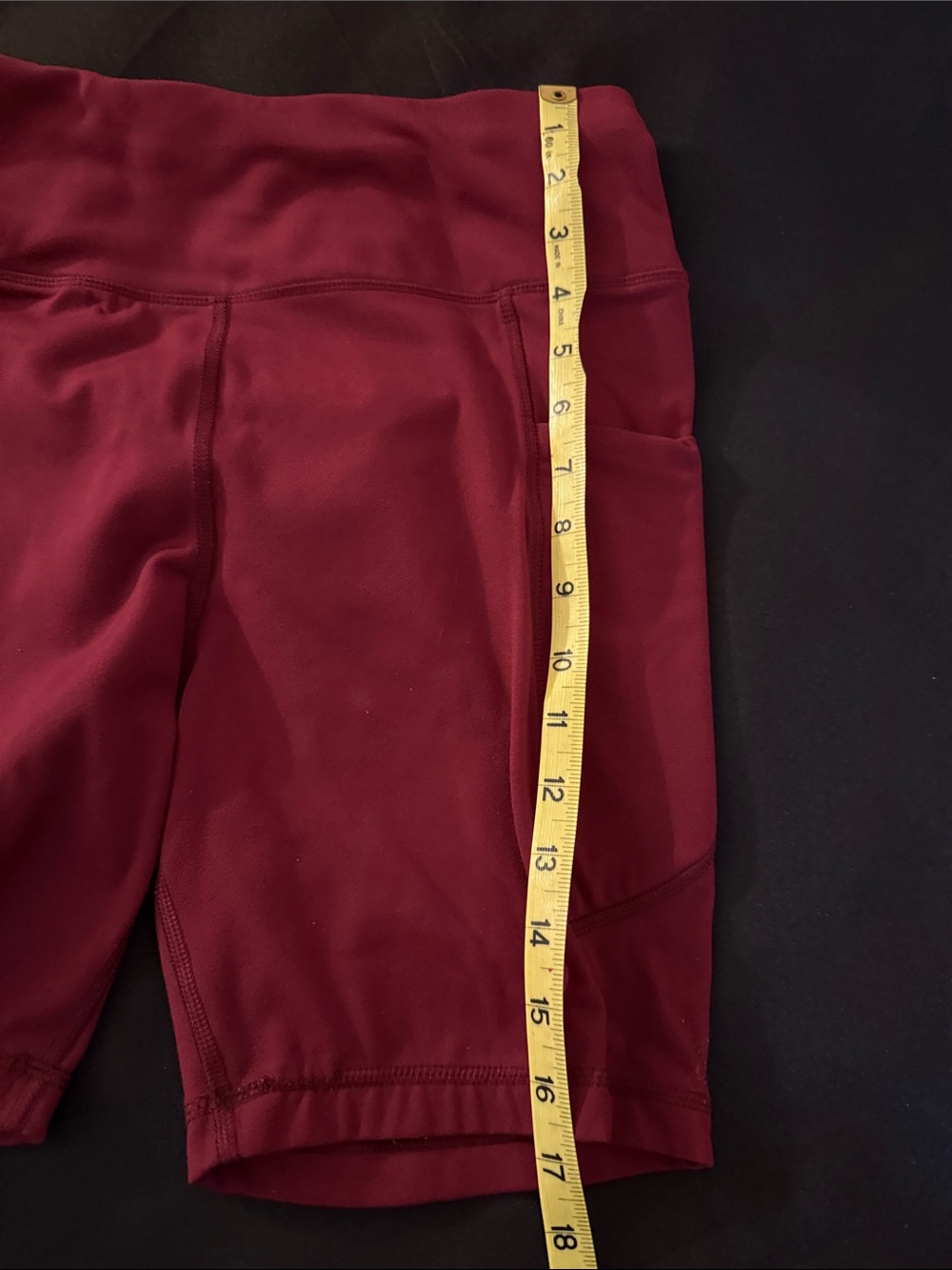 Avia Burgundy High-Rise Bike Shorts with Side Pockets - Picture 3 of 5